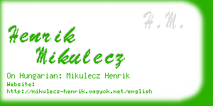 henrik mikulecz business card